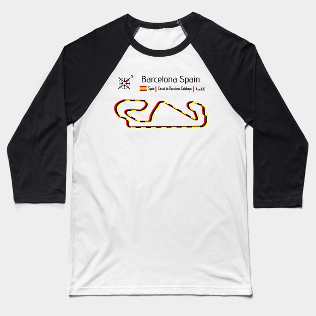 Circuit Barcelona - Spain Baseball T-Shirt by Aurealis